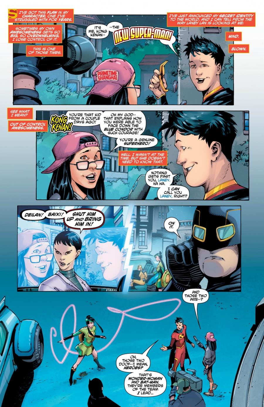 Panel from the New Super-Man written by Gene Luen Yang.