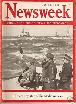 Cover of the May 13, 1940, issue of Newsweek magazine.