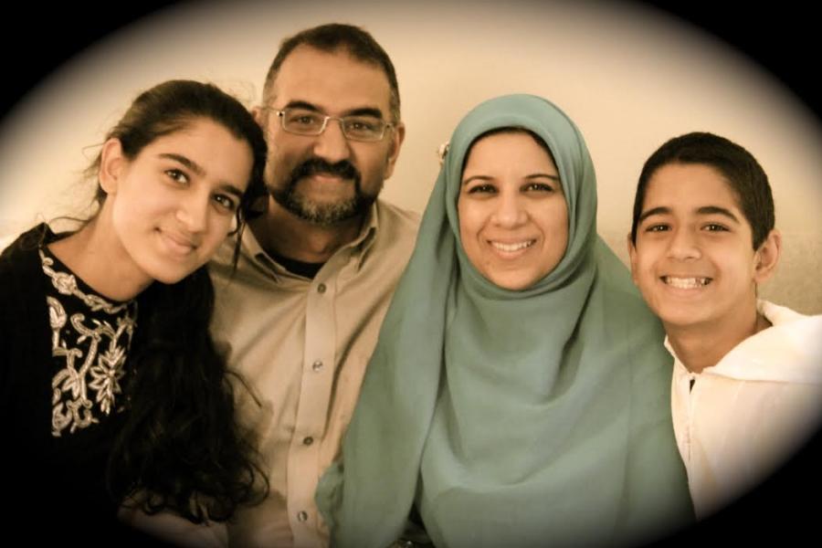Naazish YarKhan with her husband and children in the US.
