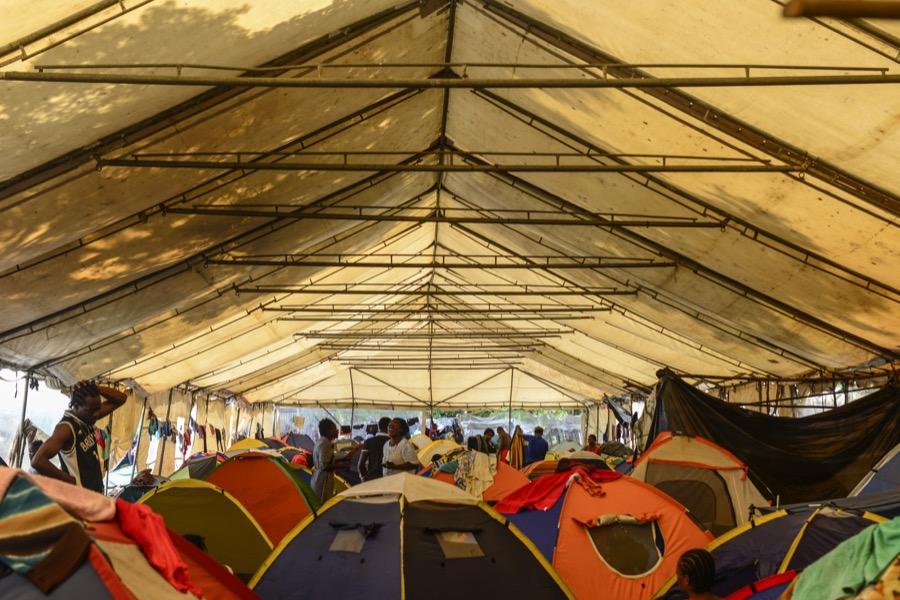 Migrants camped in Penas Blancas near Costa Rica's border with Nicaragua