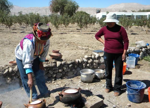 tches of chicha cooling before they are strained and added to a ceramic fermentation jar. Photo courtesy of the Cerro Baul Archaeological Project
