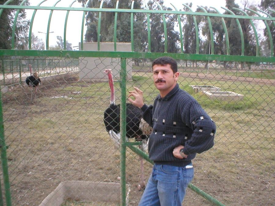 Ayub Nuri at the remnants of Baghdad Zoo.