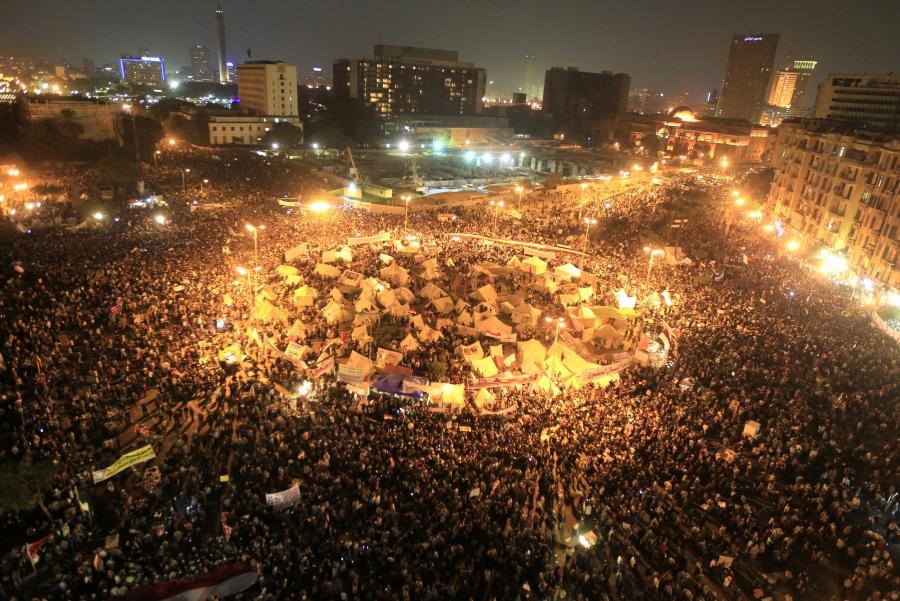 Anti-Morsi protesters gather in Tahrir Square, Cairo, Egypt, Nov. 27, 2012.