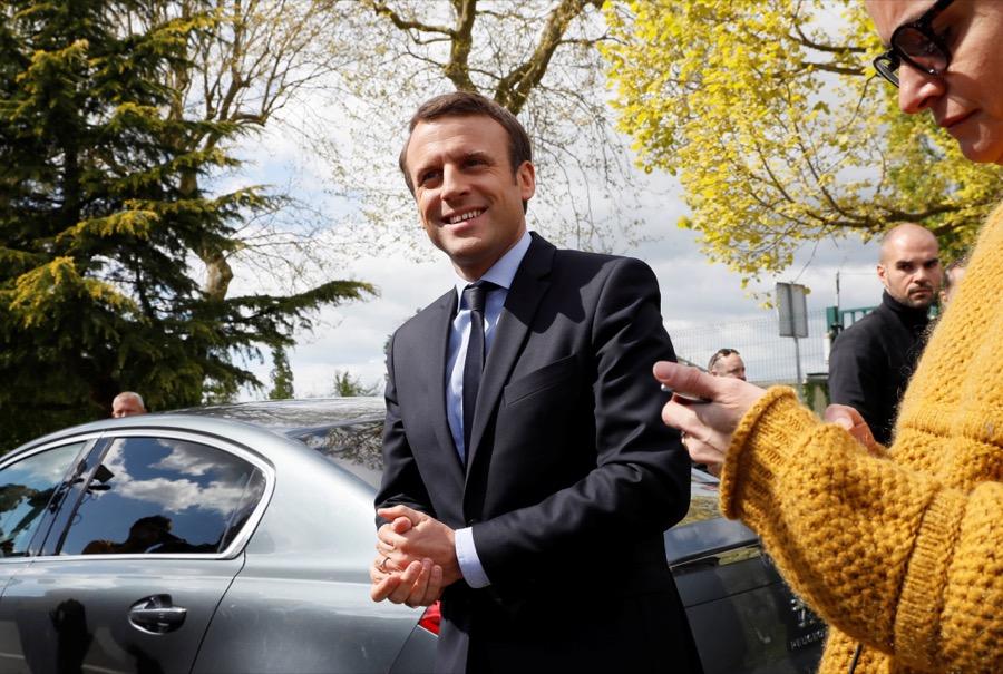 Emmanuel Macron, head of the political movement En Marche! and candidate for the French presidential election, in Bazainville, France, on April 18.