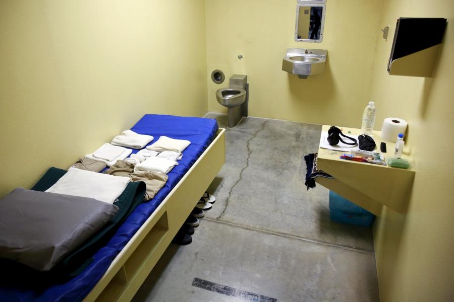 A sample cell is displayed within Joint Task Force Guantanamo's Camp VI at the U.S. Naval Base in Guantanamo Bay, Cuba March 22, 2016. 