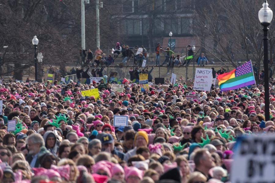 Thousands gathered at the Boston Women's March