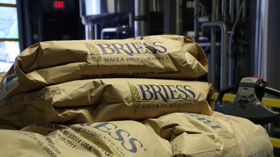 Bags of malt await their introduction to the beer-making pipeline at the Magic Hat brewery in Burlington, Vermont. Purpose Energy, a former Greentown firm, is using its new technology to turn much of the waste that comes out of the other end of the pipe i