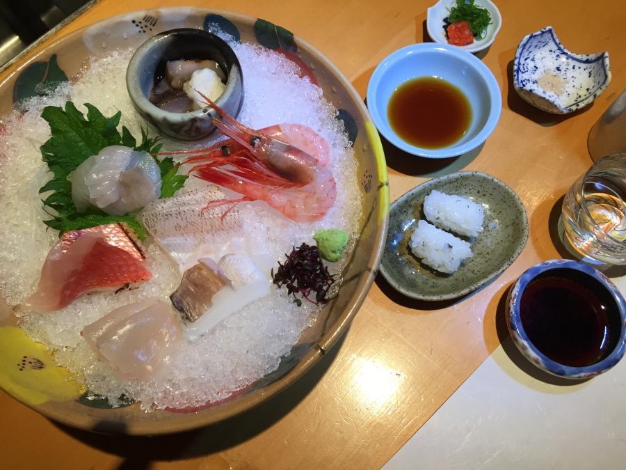 Sashimi course at Irakawa in Osaka.