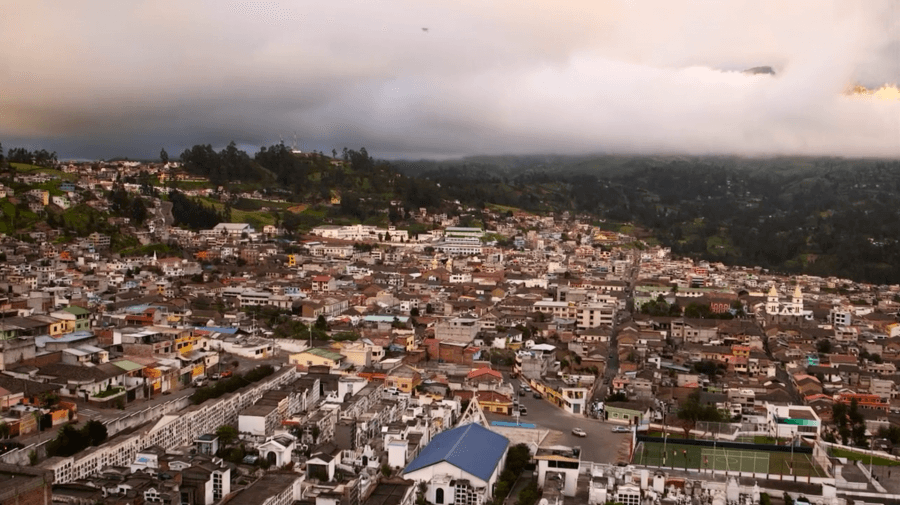 The city of Guaranda, Ecuador, the capital of the mountainous Bolivar Province.