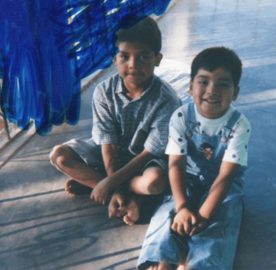Silva Palacios with his brother