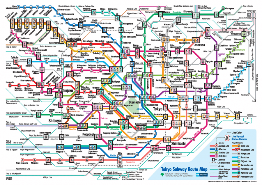 Transit map of Tokyo.
