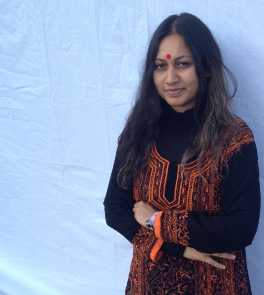 Tritha Sinha backstage at WOMEX '15 in Budapest