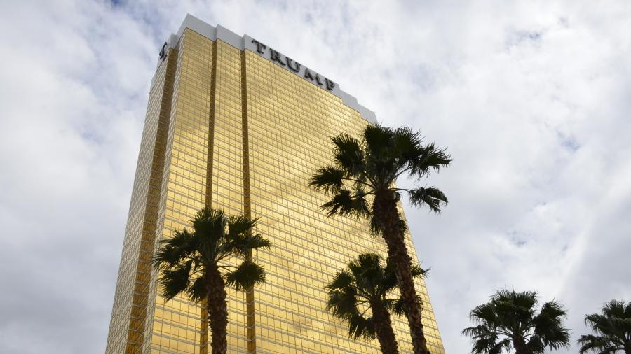The 64-story Trump International Hotel sits near the northern edge of the Las Vegas Strip. 