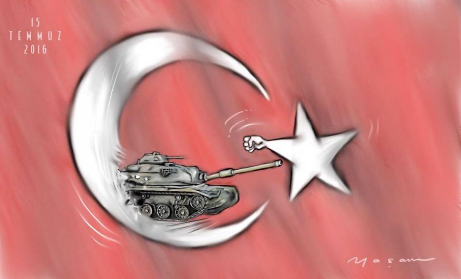 Since Turkey became a republic in 1923, there have been repeated coups by the military. This time people took to the streets (at the request of President Erdogan) and prevented the coup from succeeding. 