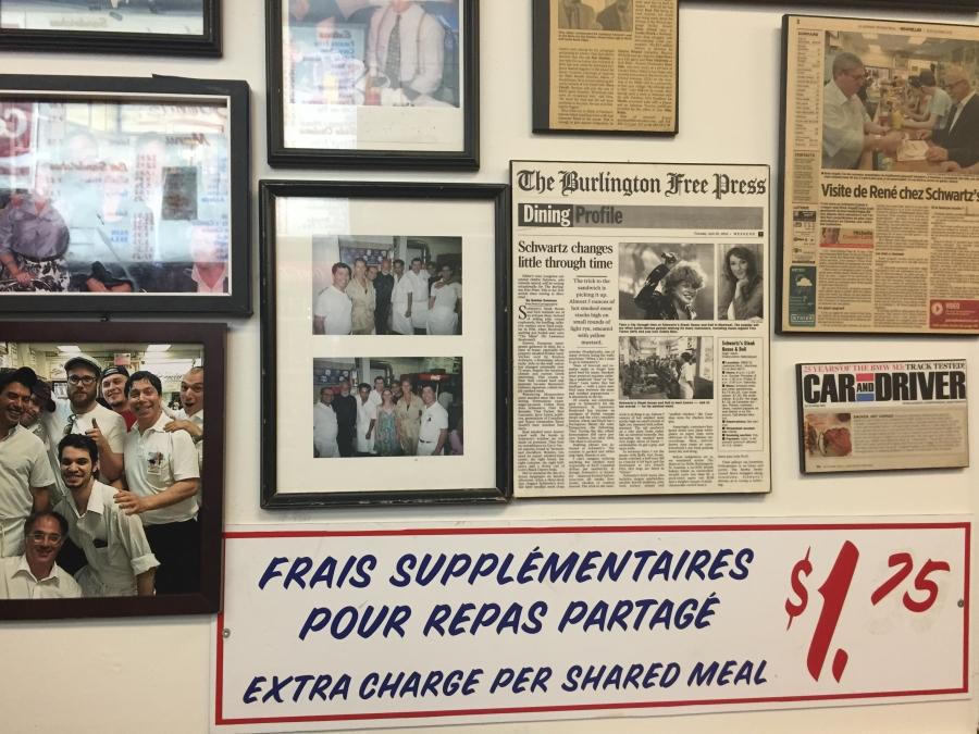On the wall at Schwartz's of Montreal