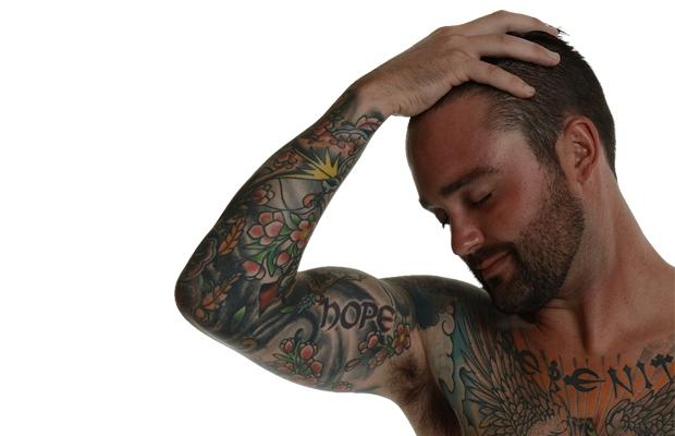 Jeff Slater's tattoos record the story of his time in the Army.