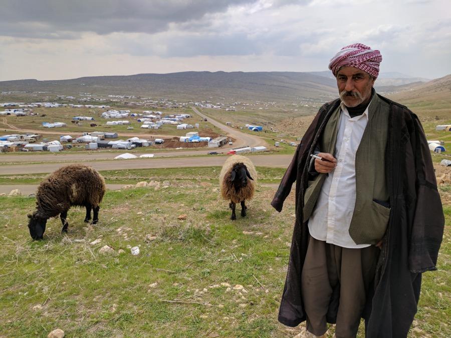 Fares Saido, 60, a Yazidi man from Tal Uzair who now lives on Mount Sinjar.
