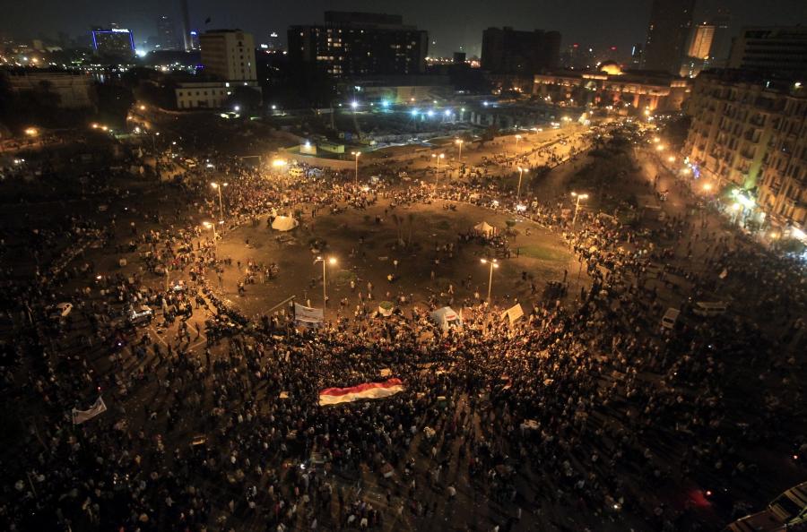 Protesters gather at Tahrir Square