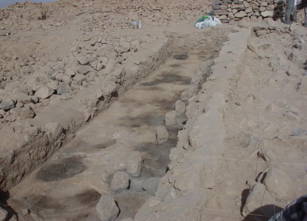 oiling room excavated in the Wari brewery on Cerro Baul revealed evidence for over a dozen boiling vats for producing the mash from which the chicha was made. Photo courtesy of the Cerro Baul Archaeological Project