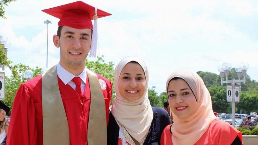 Dr. Suzanne Barakat's brother Deah, his wife, Yusor, and Yusor's sister, Razan