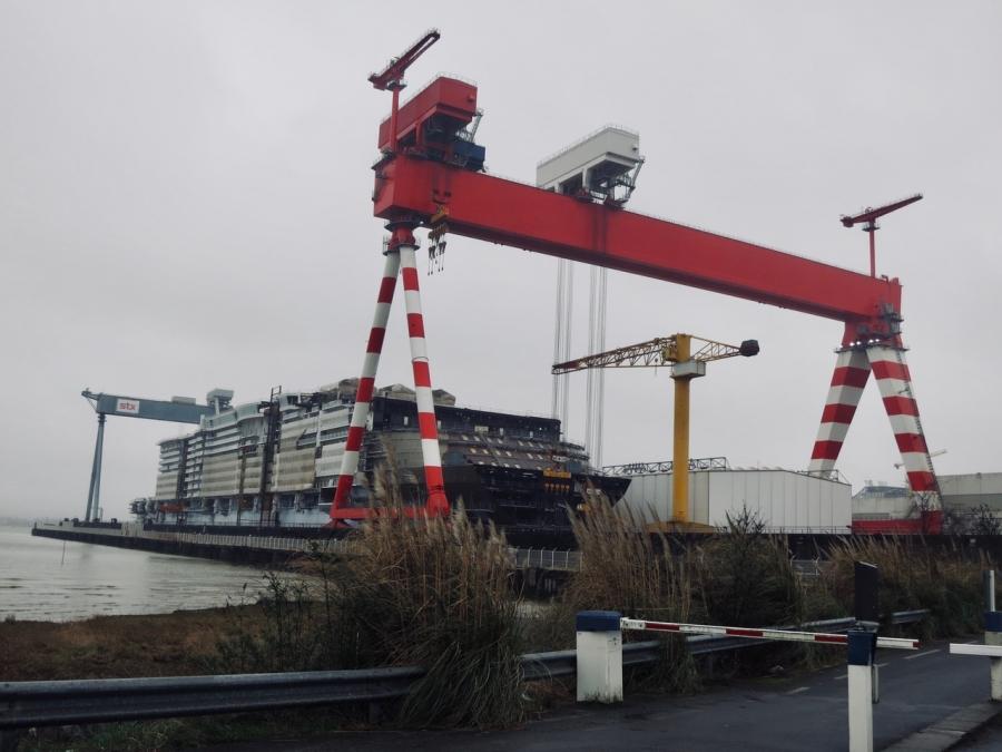 Some of the biggest cruise liners in the world are built in the shipyards of Saint Nazaire.   