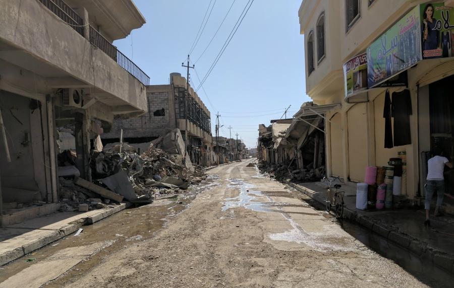 A street in Bartella. The town was heavily damaged during the operation by Iraqi forces to recapture it. 