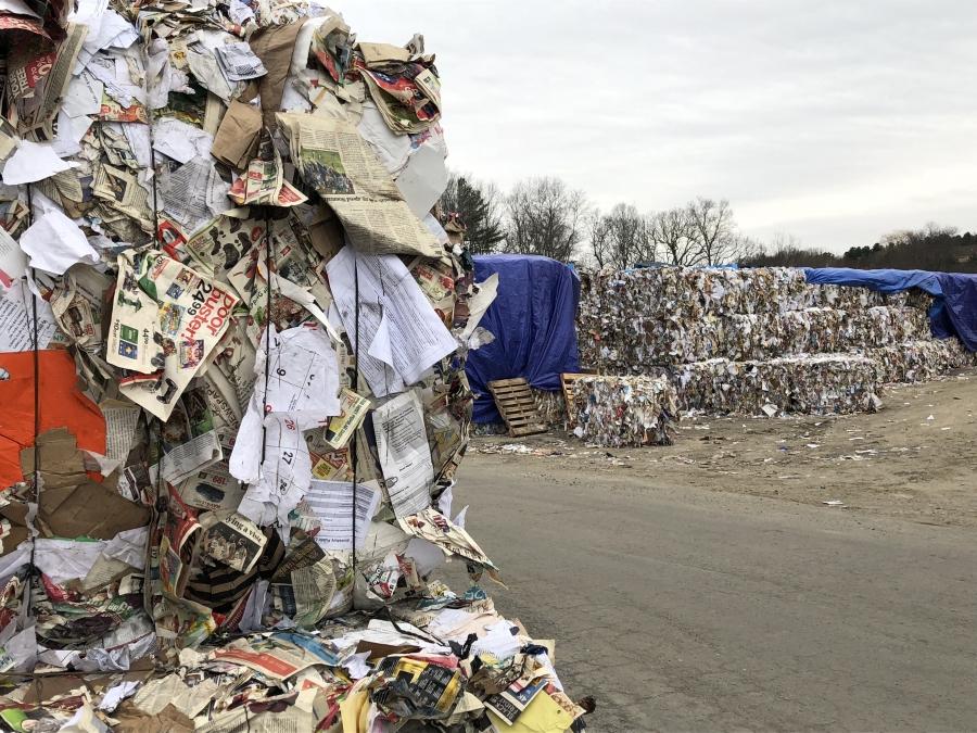 In December, about 3,000 bales of paper piled up on the property of  E.L. Harvey & Sons in Westborough, Mass.