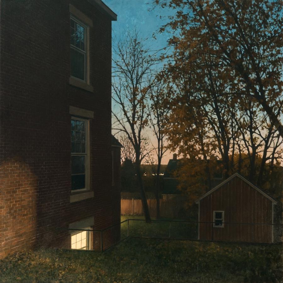 Downstairs (2015), 36 x 36 in., oil on linen