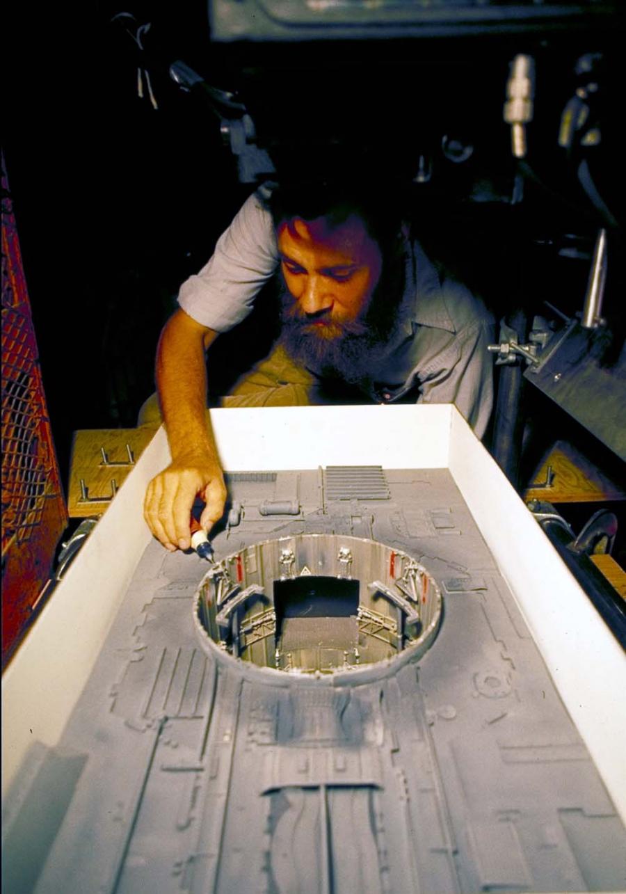 Jonathan Erland building a model for the original Star Wars.