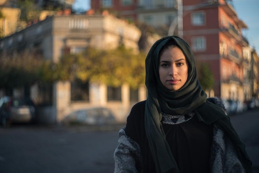 Omayma, 19, born in Italy to Moroccan parents, is living and studying in the south of Rome with her family
