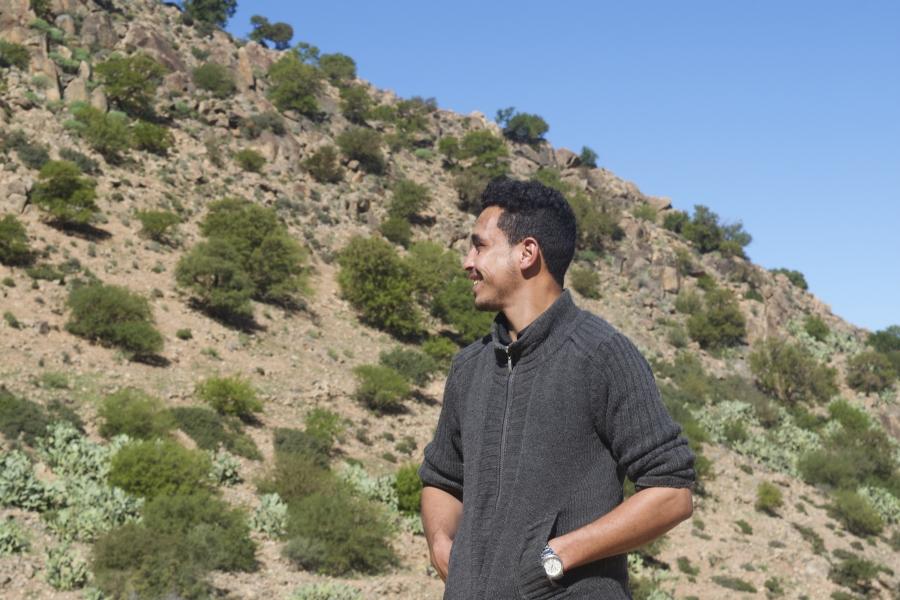 Mohammed Hamou Ali standing in the mountains