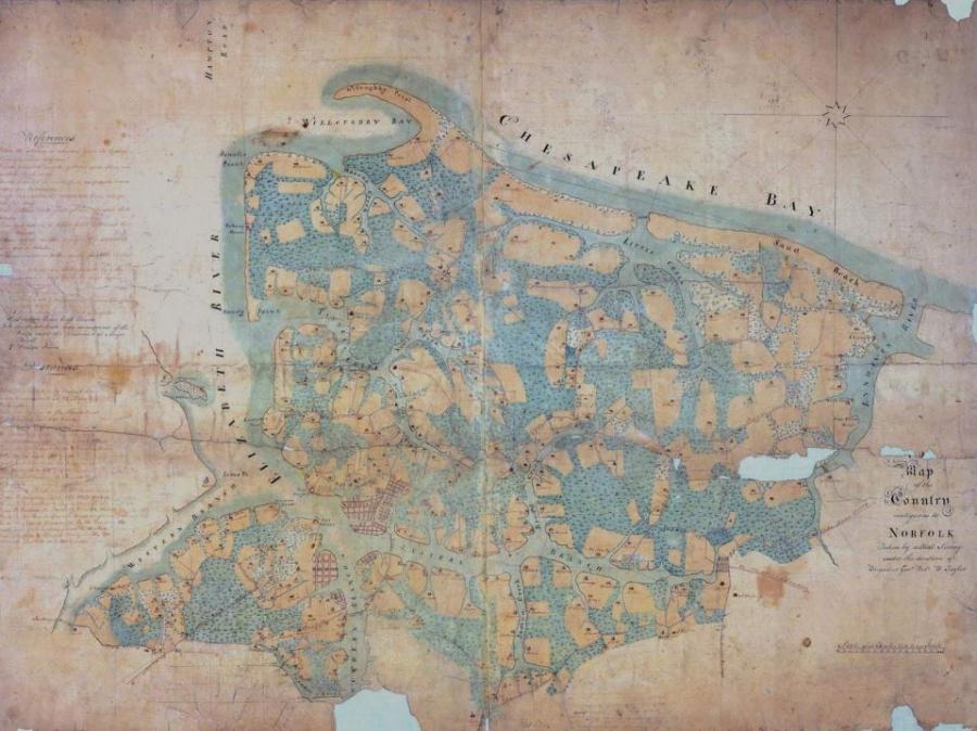 Historical map of Norfolk, Va., region