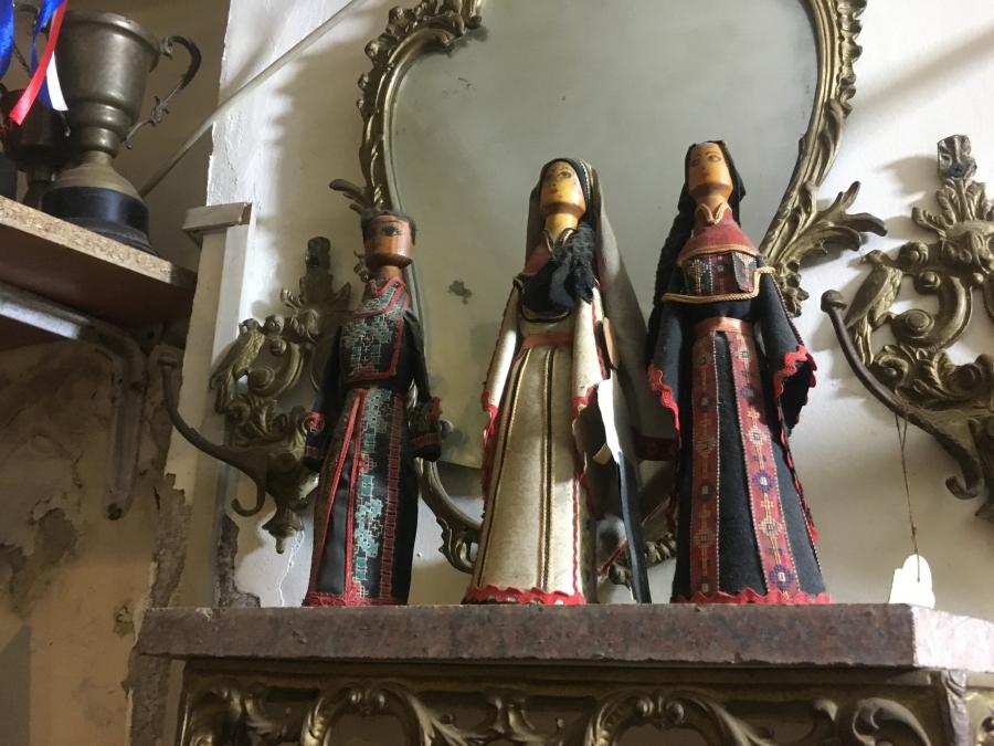 A set of handmade dolls are the only items from Dr. Khatib's family in the museum.