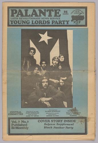 An issue of The Young Lords newspaper Palante from 1971