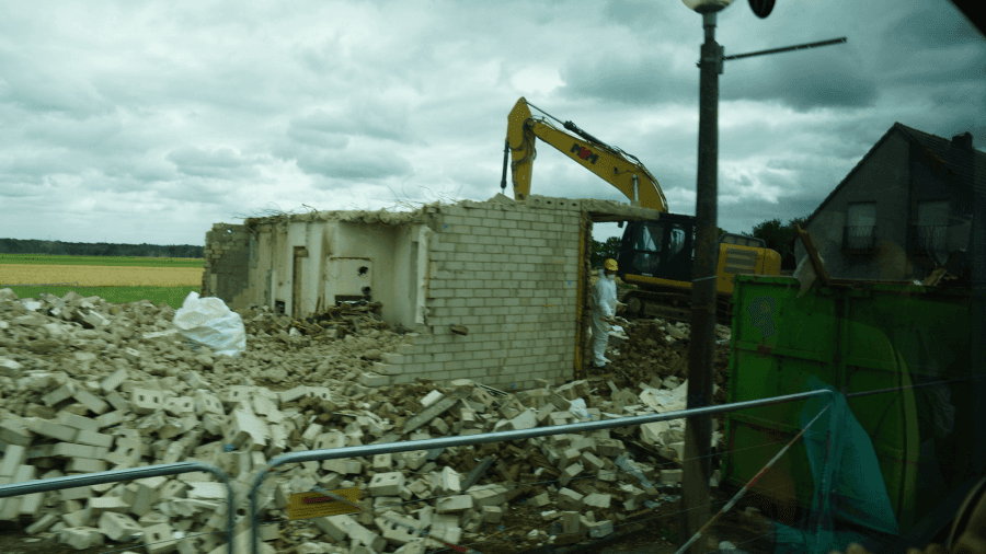 a building being torn down in germany