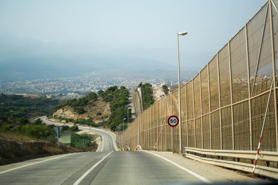the border fence between morocco and melilla, spain