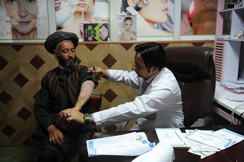 Dr. Zalmai Khan Ahmadzai at his clinic in Kabul, Afghanistan.