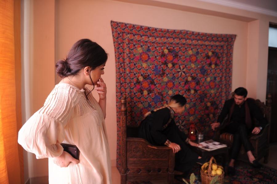 Fashion designer Rahiba Rahimi at a photoshoot for her label Laman.