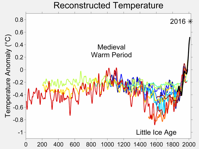 A graph showing temperature over time