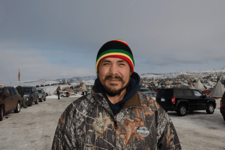 John Shirley, a Navajo veteran who fought in the first Iraq war, arrived in Standing Rock last week to serve as a “human shield.”