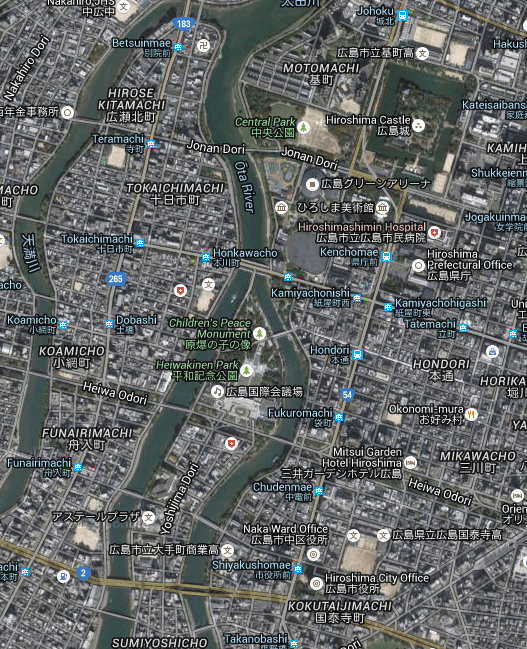 Hiroshima satellite map image today