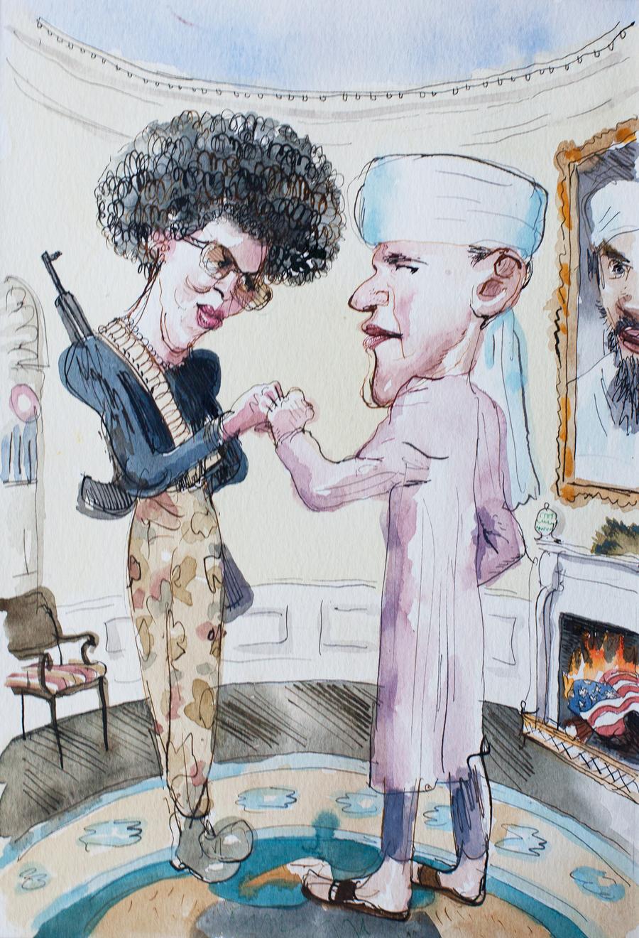 An early draft of Blitt’s controversial New Yorker cover “The Politics of Fear”