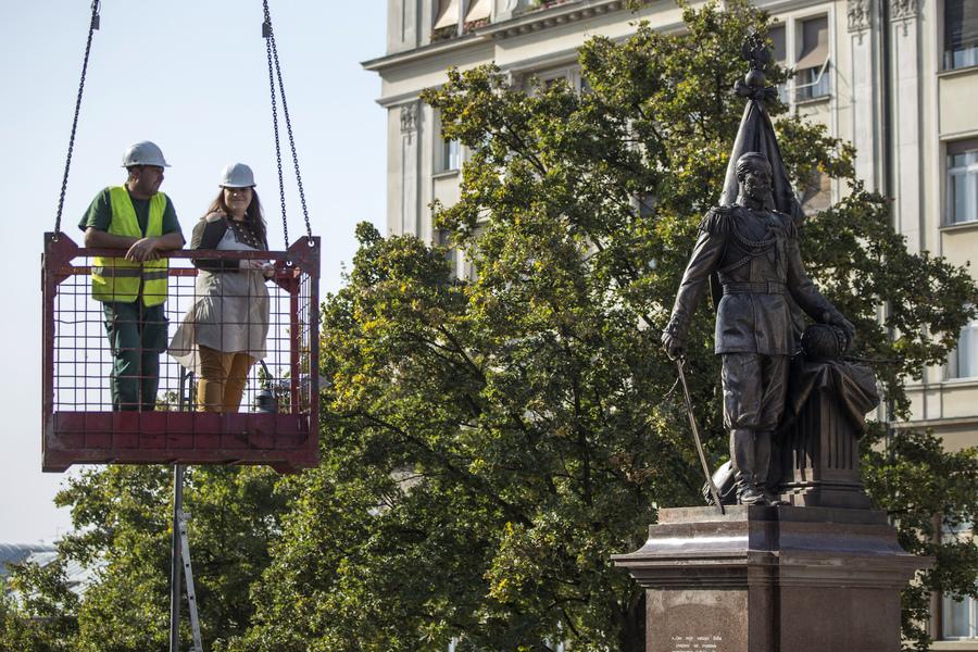 A monument of Czar Nicholas II of Russia in Belgrade, Serbia, on Oct 13, 2014.