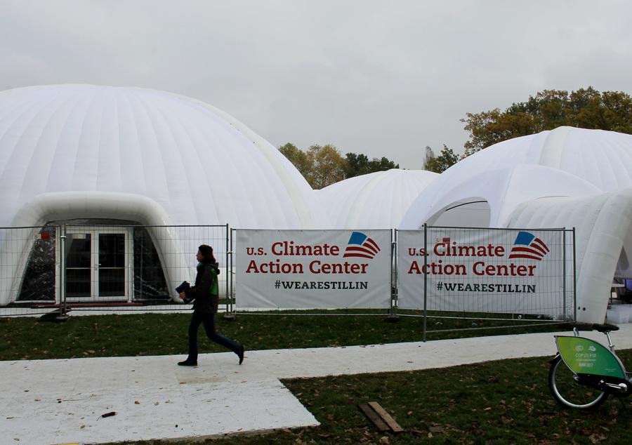 Not the US pavillion at the UN climate negotiations in Bonn, Germany, this giant tent was set up by US groups opposed to to the policies of the official US delegation and President Donald Trump. 