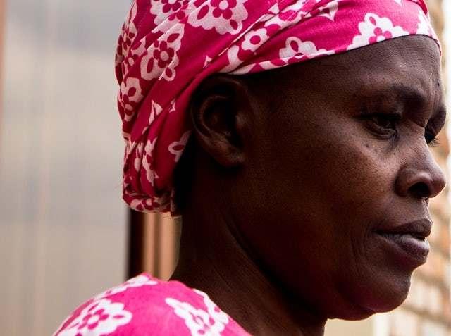 Therese Mukachinani witnessed a Hutu militia murder her husband, her parents and her grandfather. She now lives at the Impinganzima care home in Huye, Rwanda, and works there as an assistant.