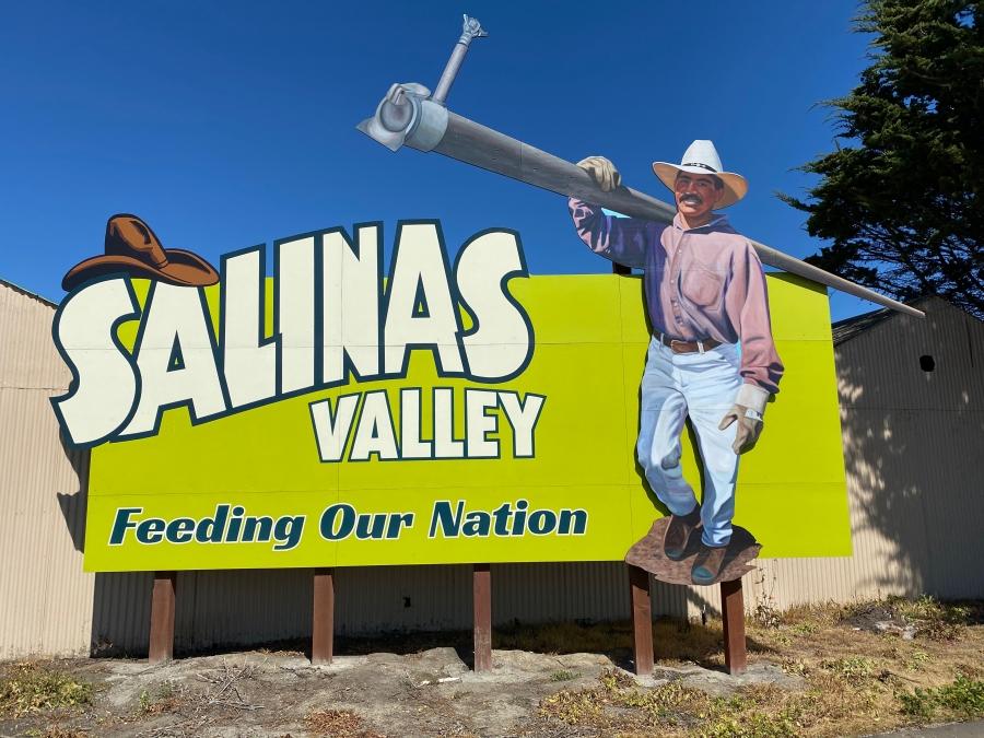 A sign in Salinas, California's rural heartland, which is home to tens of thousands of immigrant farmworkers. 
