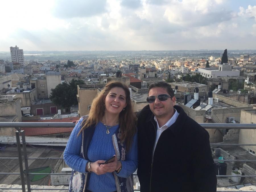 Rinad Jbara and her husband Rafiq in Taybeh