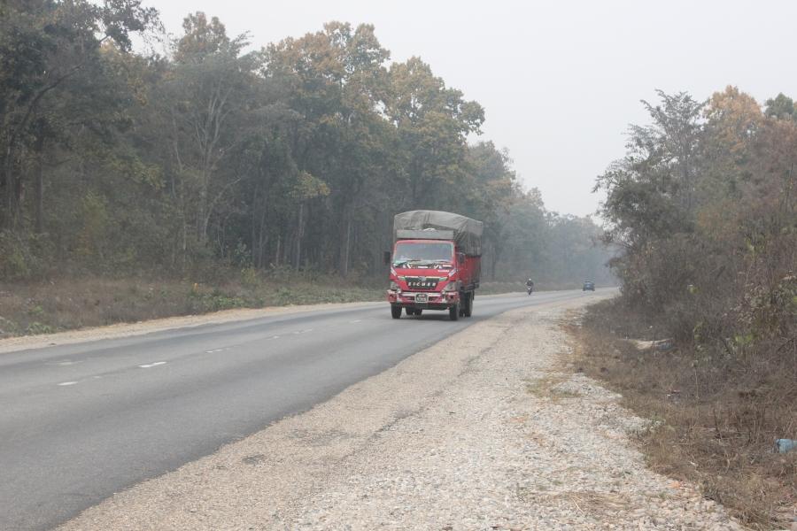 The East-West Highway bisects Nepal’s Parsa National Park, a key area for tiger recovery, and will be widened to four lanes in the next several years. 