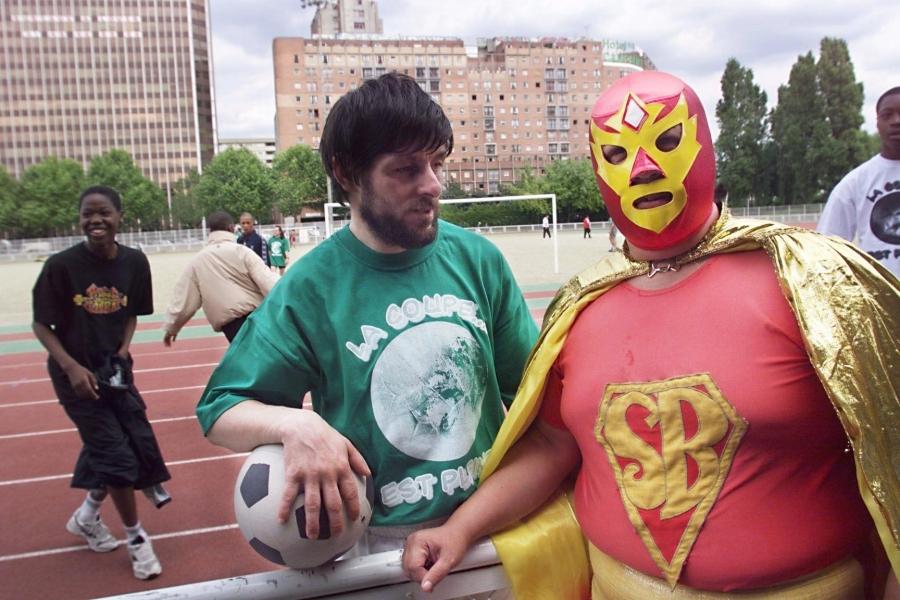 Superbarrio, seen here in 1998, was an early real-life Mexican superhero who became popular across Latin America. 