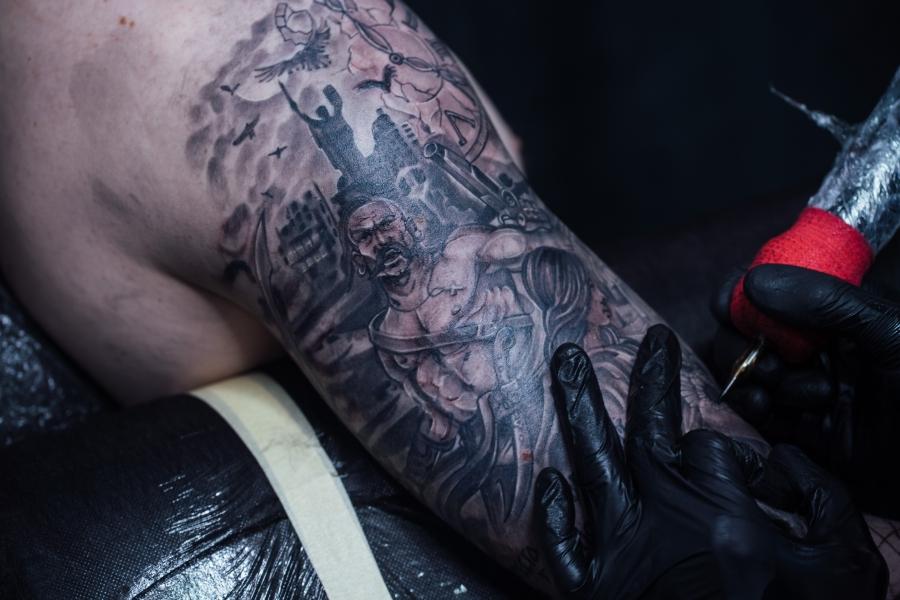 A close up image of a tattoo